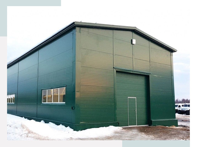 Двускатные ангары в Коломне